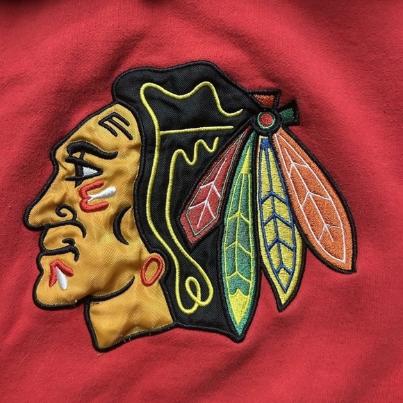 Vintage Chicago Blackhawks Red Hoodie Sweatshirt Size Large - Picture 2 of 3